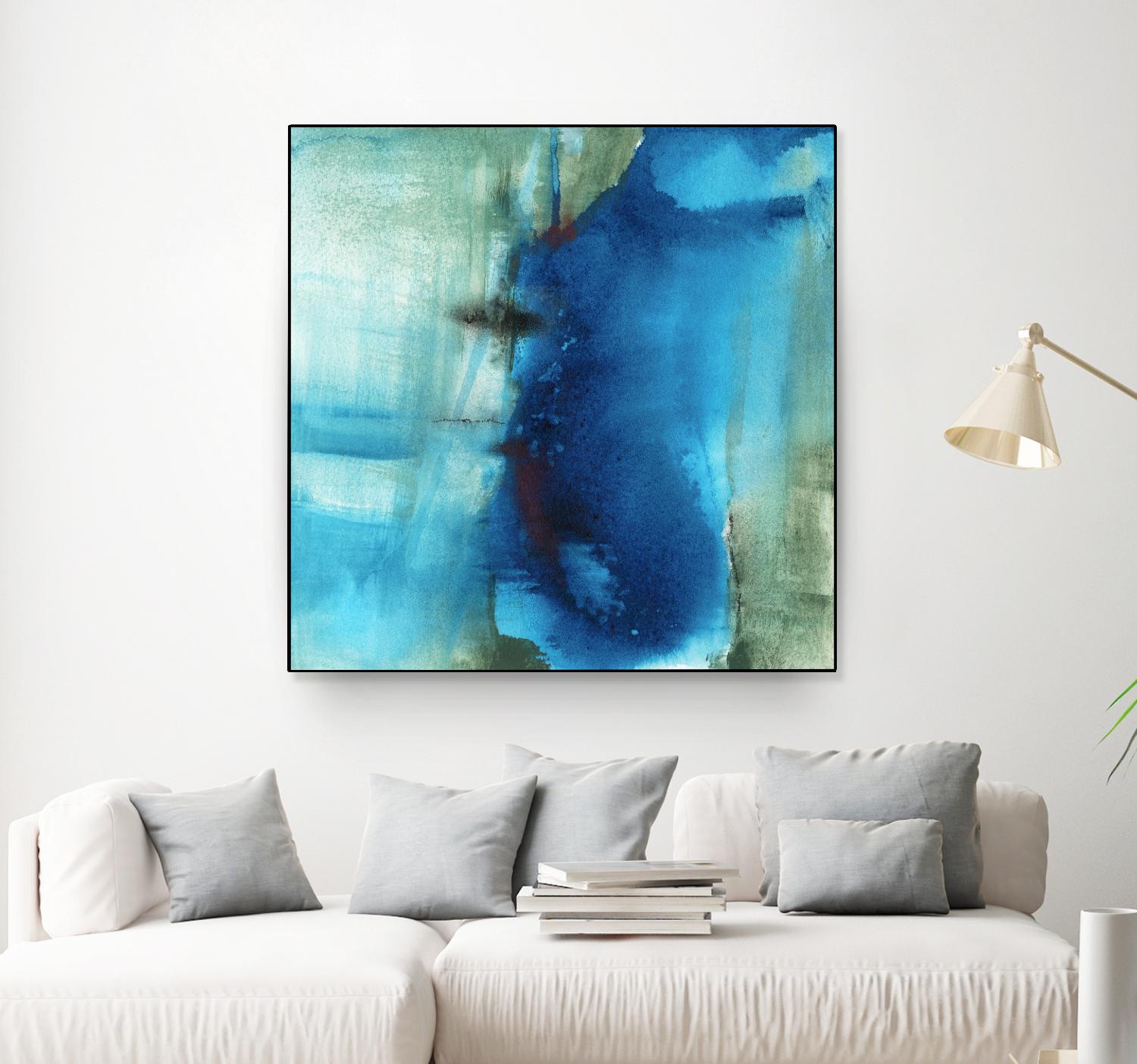 Another World I by Michelle Oppenheimer on GIANT ART - turquoise abstract