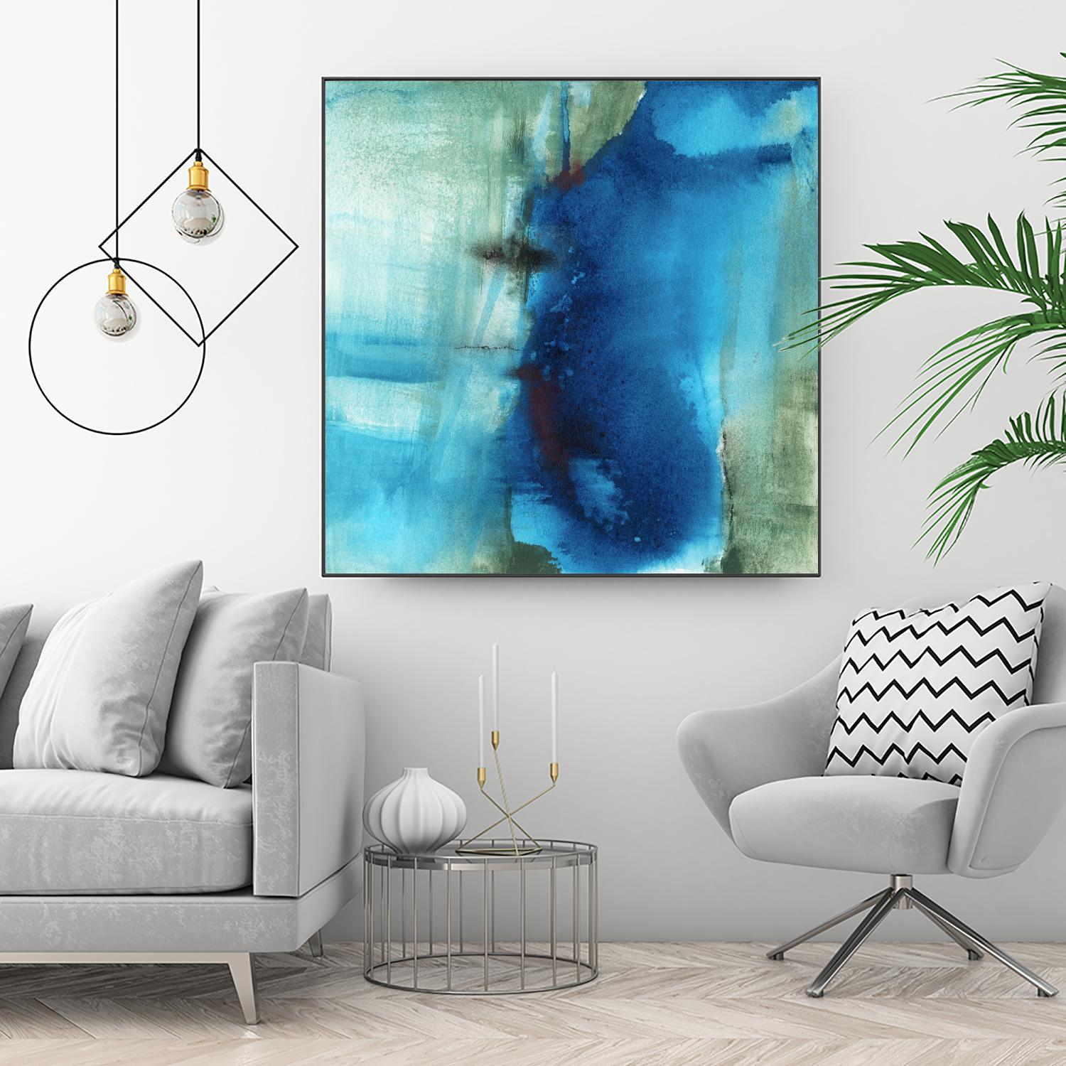 Another World I by Michelle Oppenheimer on GIANT ART - turquoise abstract