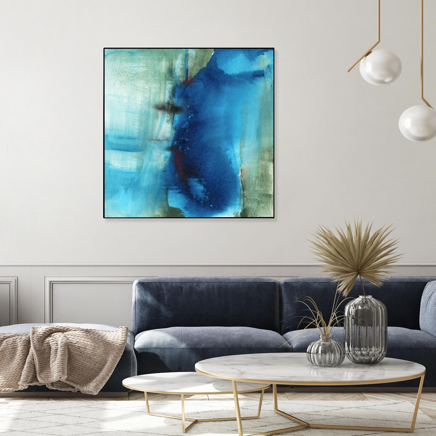 Another World I by Michelle Oppenheimer on GIANT ART - turquoise abstract