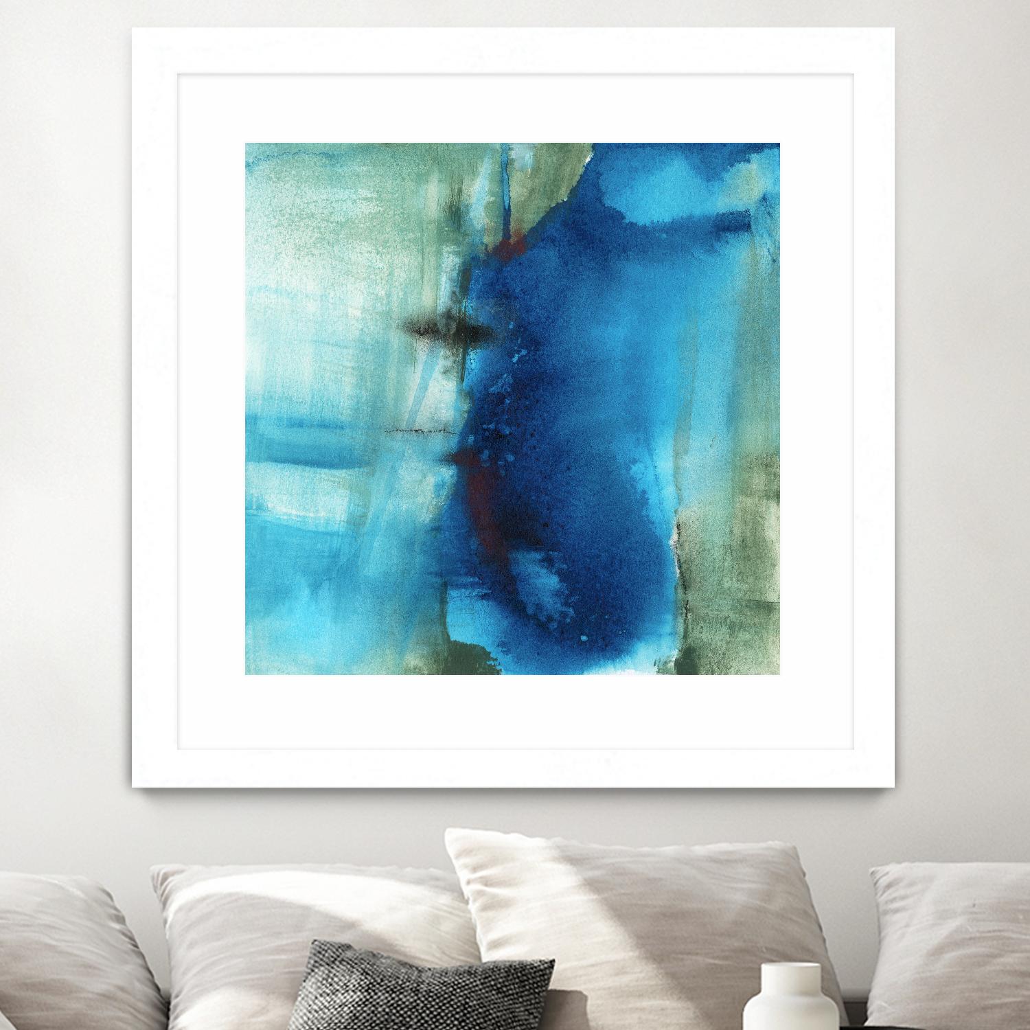 Another World I by Michelle Oppenheimer on GIANT ART - turquoise abstract