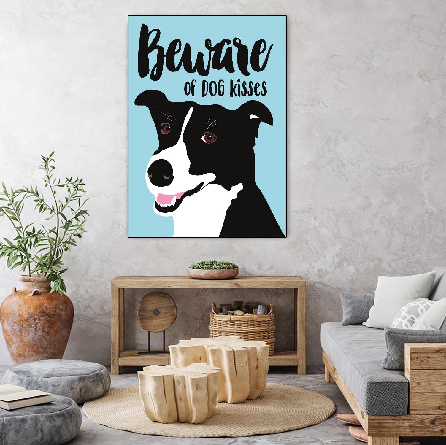 Beware of Dog Kisses by Ginger Oliphant on GIANT ART - multicolor animals; inspirational