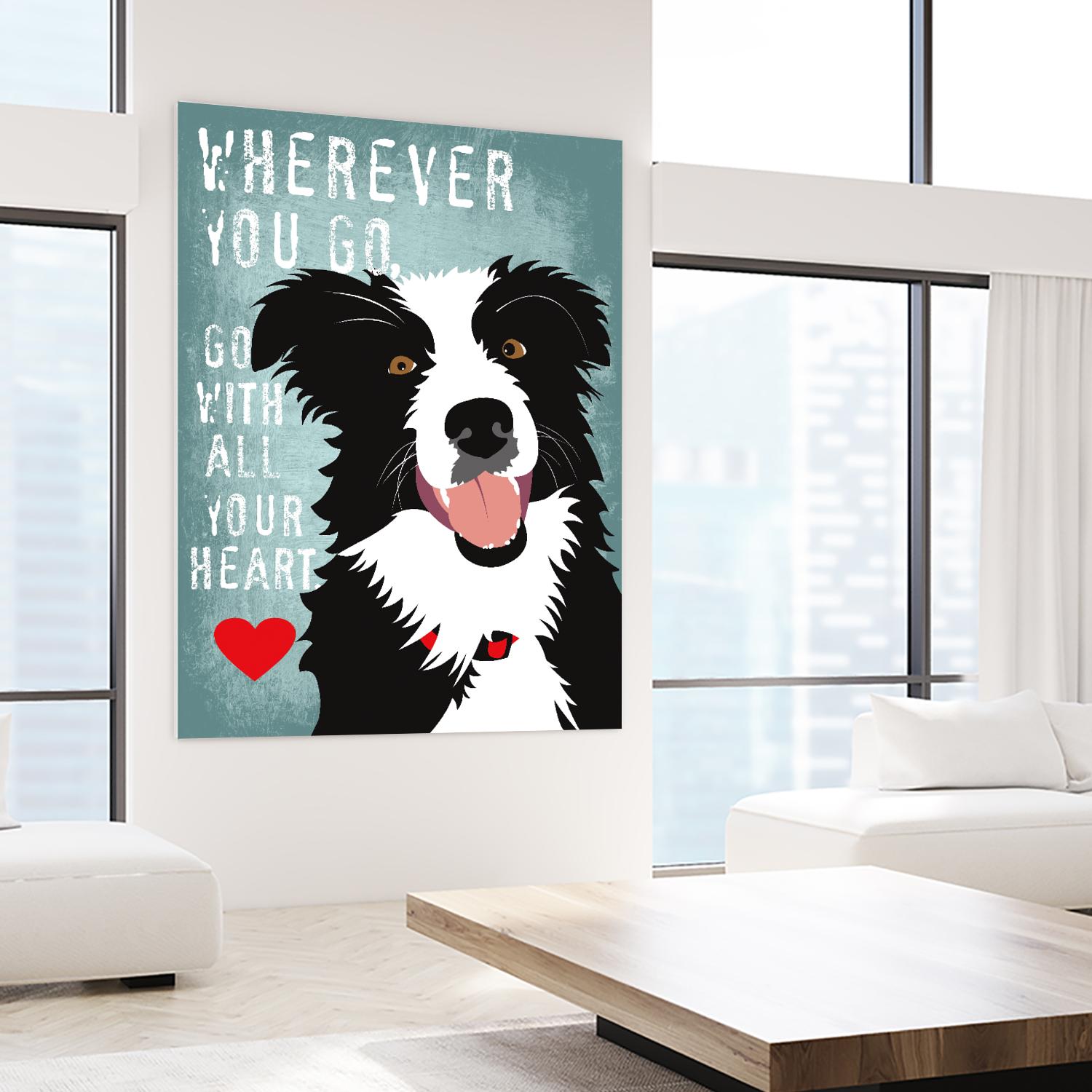 Go with All Your Heart by Ginger Oliphant on GIANT ART - multicolor animals; inspirational