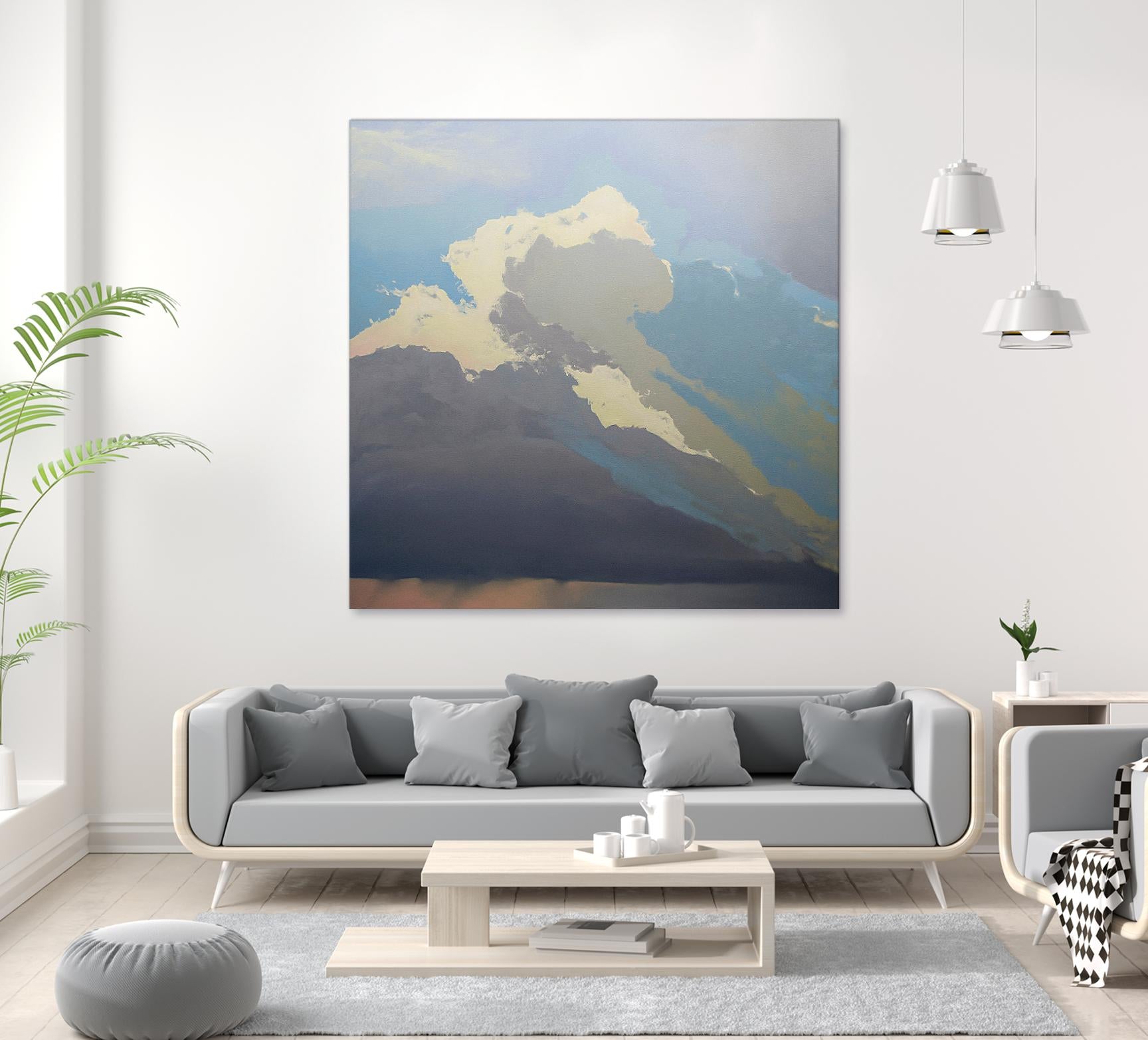 Storm over Chisos by Cap Pannell on GIANT ART - blue, white contemporary, landscapes, clouds, storms