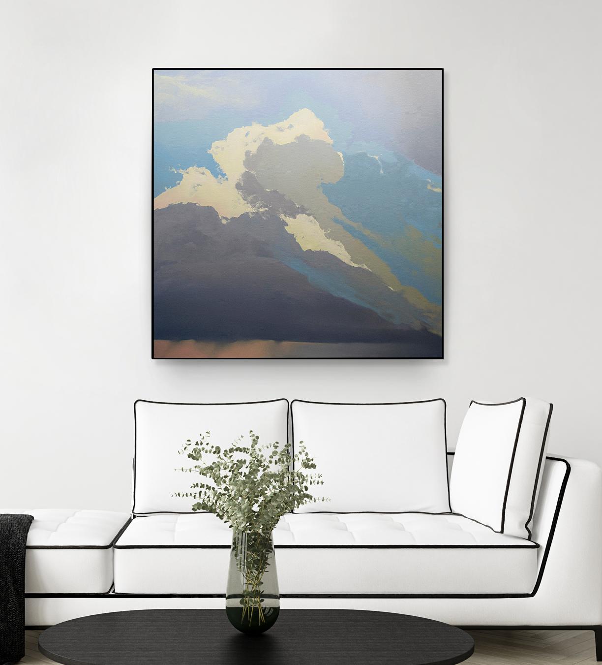 Storm over Chisos by Cap Pannell on GIANT ART - blue, white contemporary, landscapes, clouds, storms