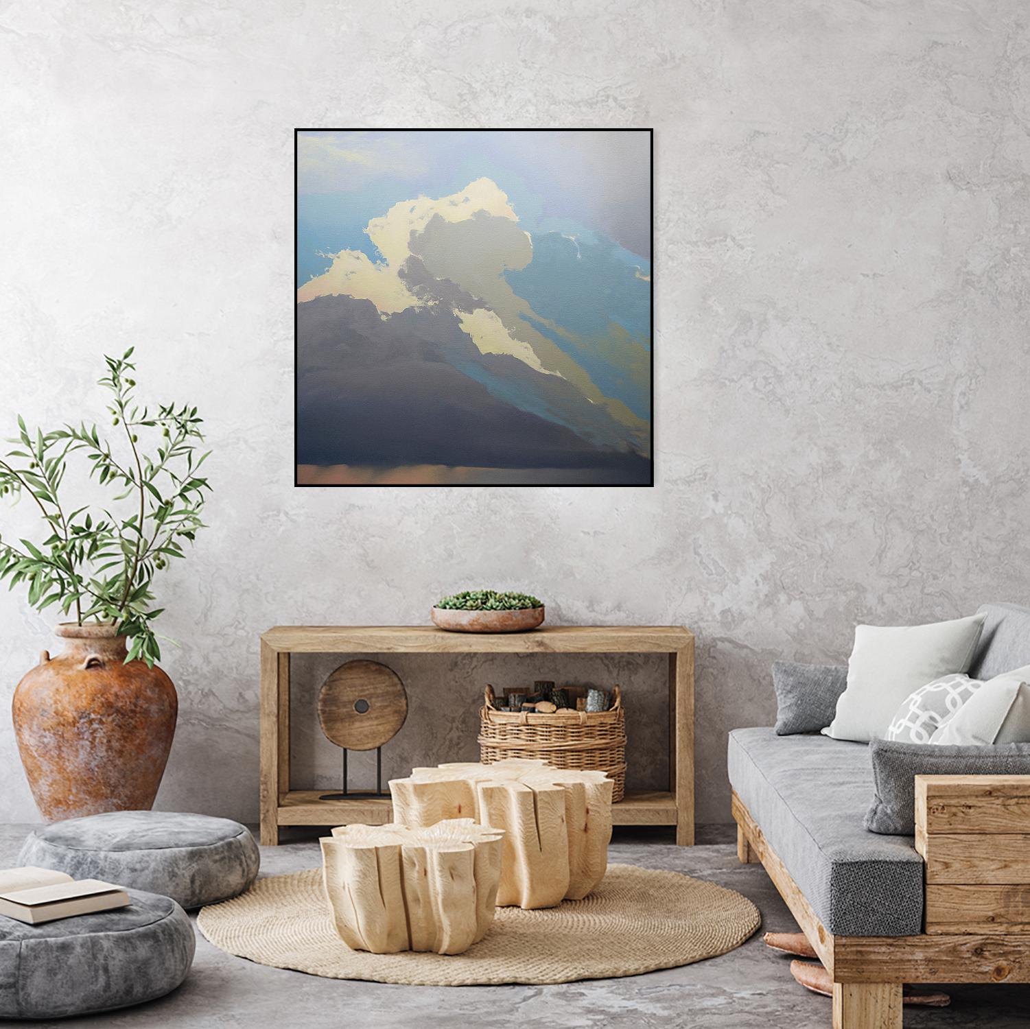 Storm over Chisos by Cap Pannell on GIANT ART - blue, white contemporary, landscapes, clouds, storms