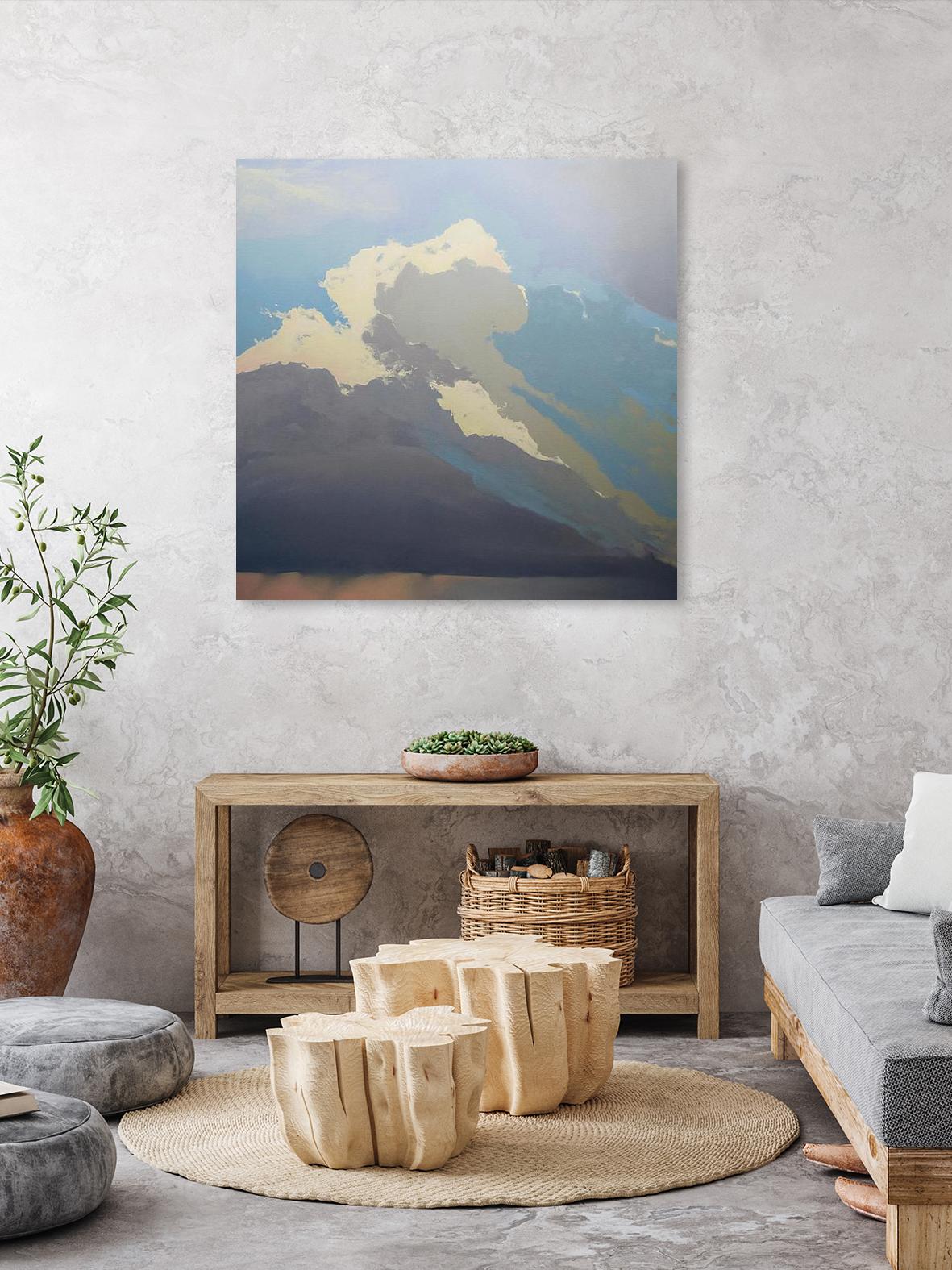 Storm over Chisos by Cap Pannell on GIANT ART - blue, white contemporary, landscapes, clouds, storms