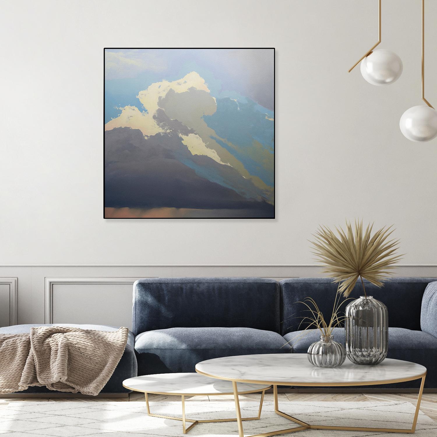 Storm over Chisos by Cap Pannell on GIANT ART - blue, white contemporary, landscapes, clouds, storms