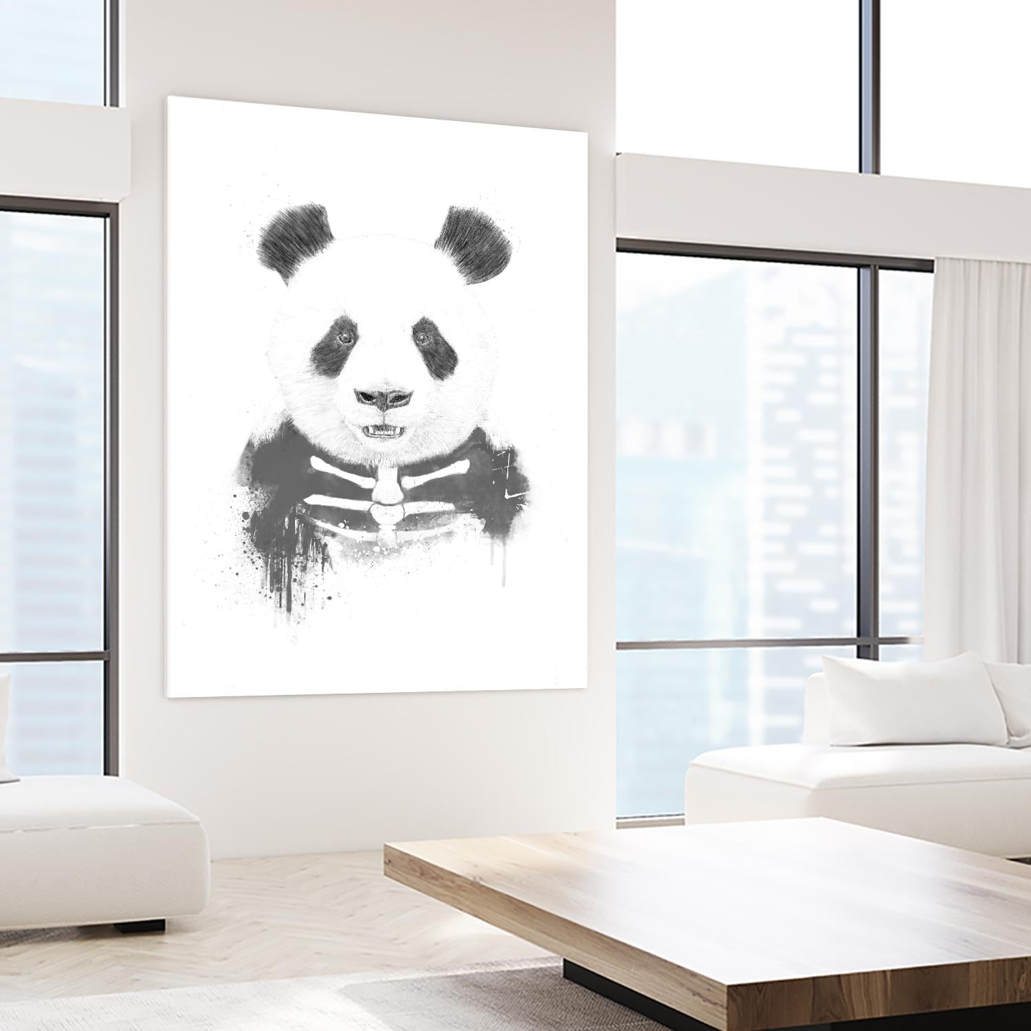 Zombie Panda by Balazs Solti on GIANT ART - white animals