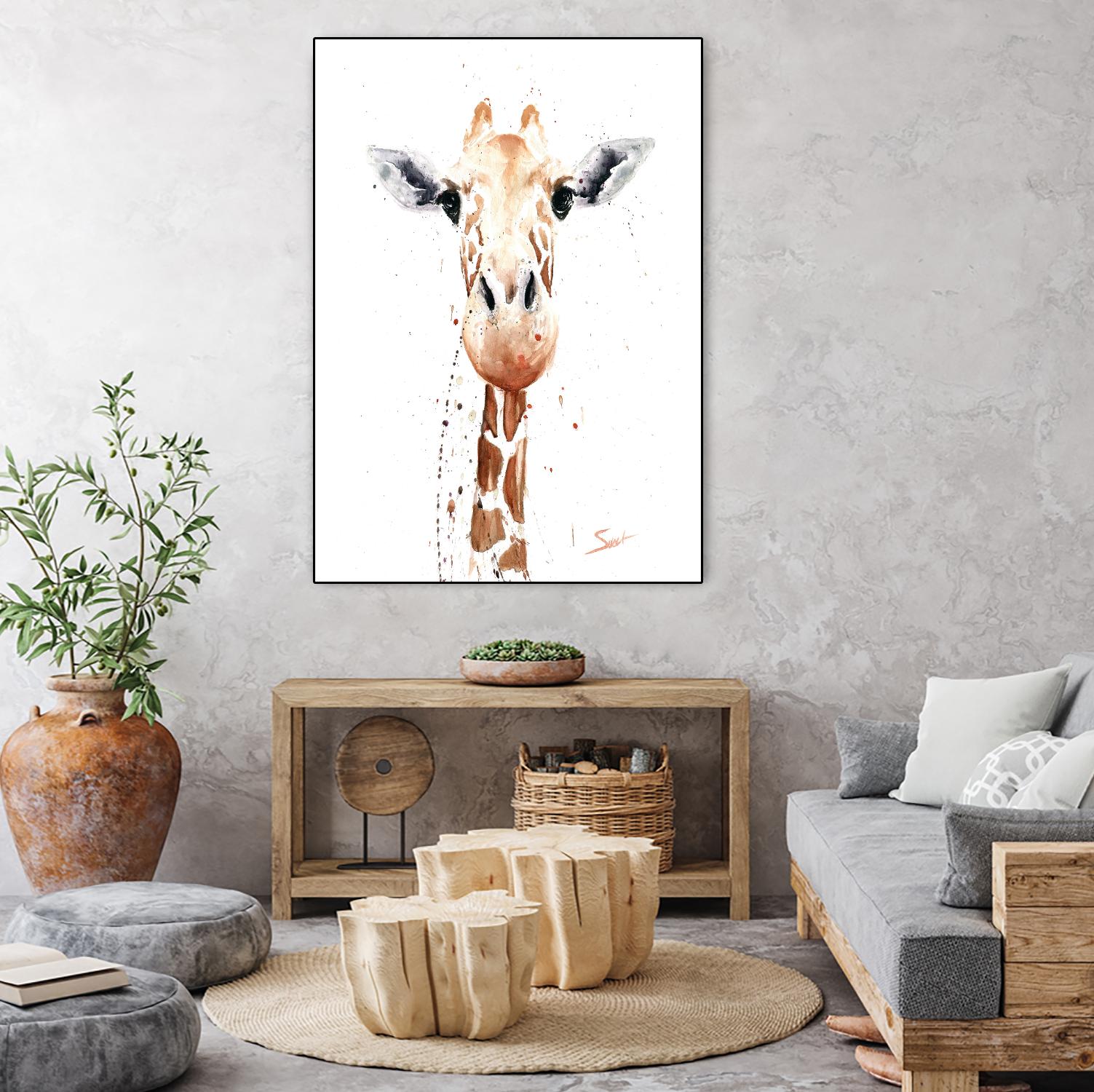 Giraffe Watercolor by Eric Sweet on GIANT ART - multicolor animals; contemporary