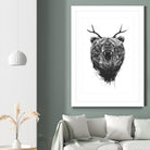 Angry Bear With Antlers by Balazs Solti on GIANT ART - multicolor urban/pop surrealism