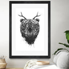 Angry Bear With Antlers by Balazs Solti on GIANT ART - multicolor urban/pop surrealism