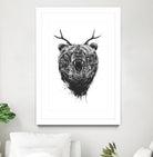 Angry Bear With Antlers by Balazs Solti on GIANT ART - multicolor urban/pop surrealism