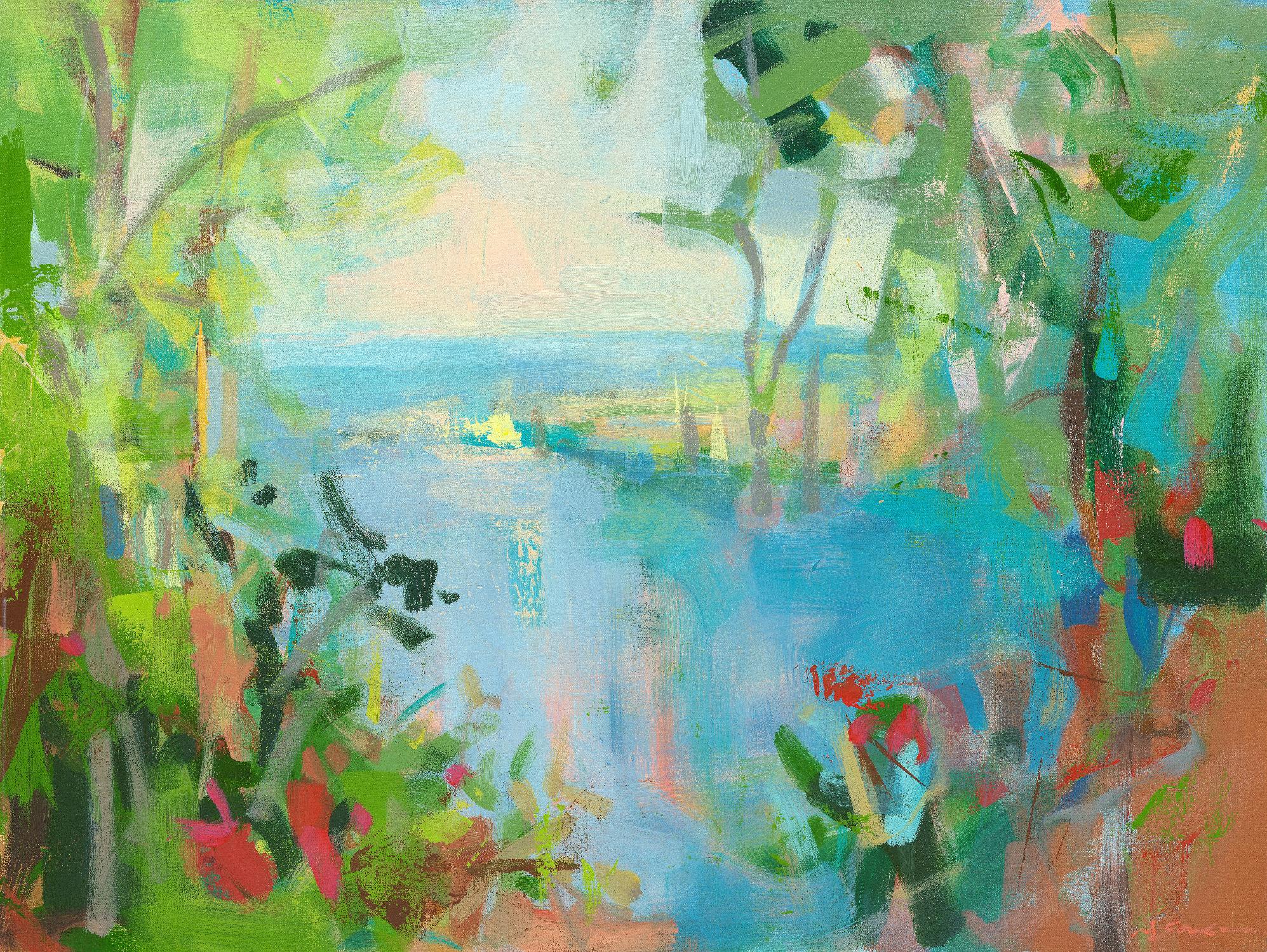 Eternal Summer by Angela Saxon on GIANT ART - multicolor coastal; landscapes; contemporary