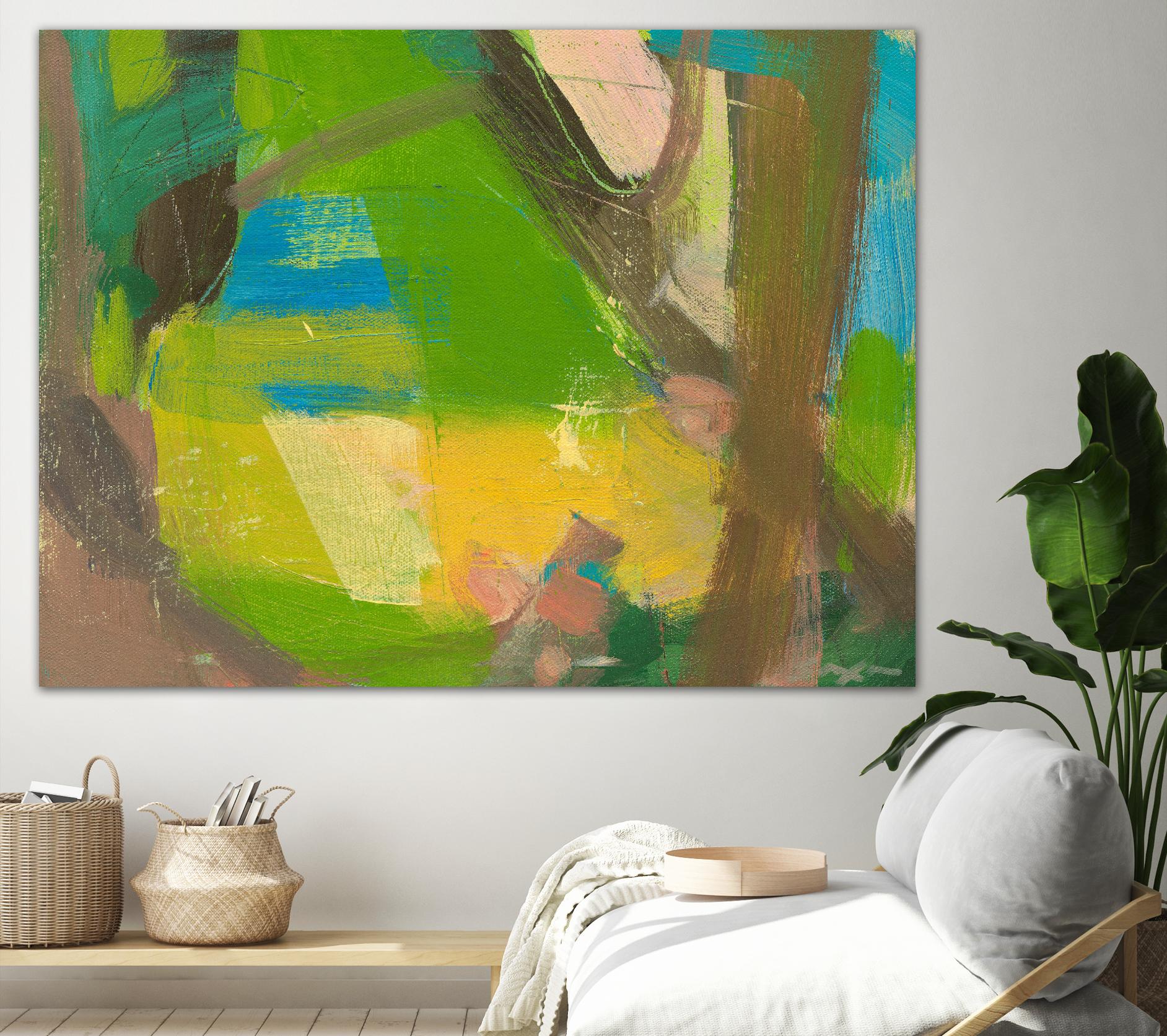 Lime Yellow Fragment 10 by Angela Saxon on GIANT ART - multicolor abstracts; contemporary