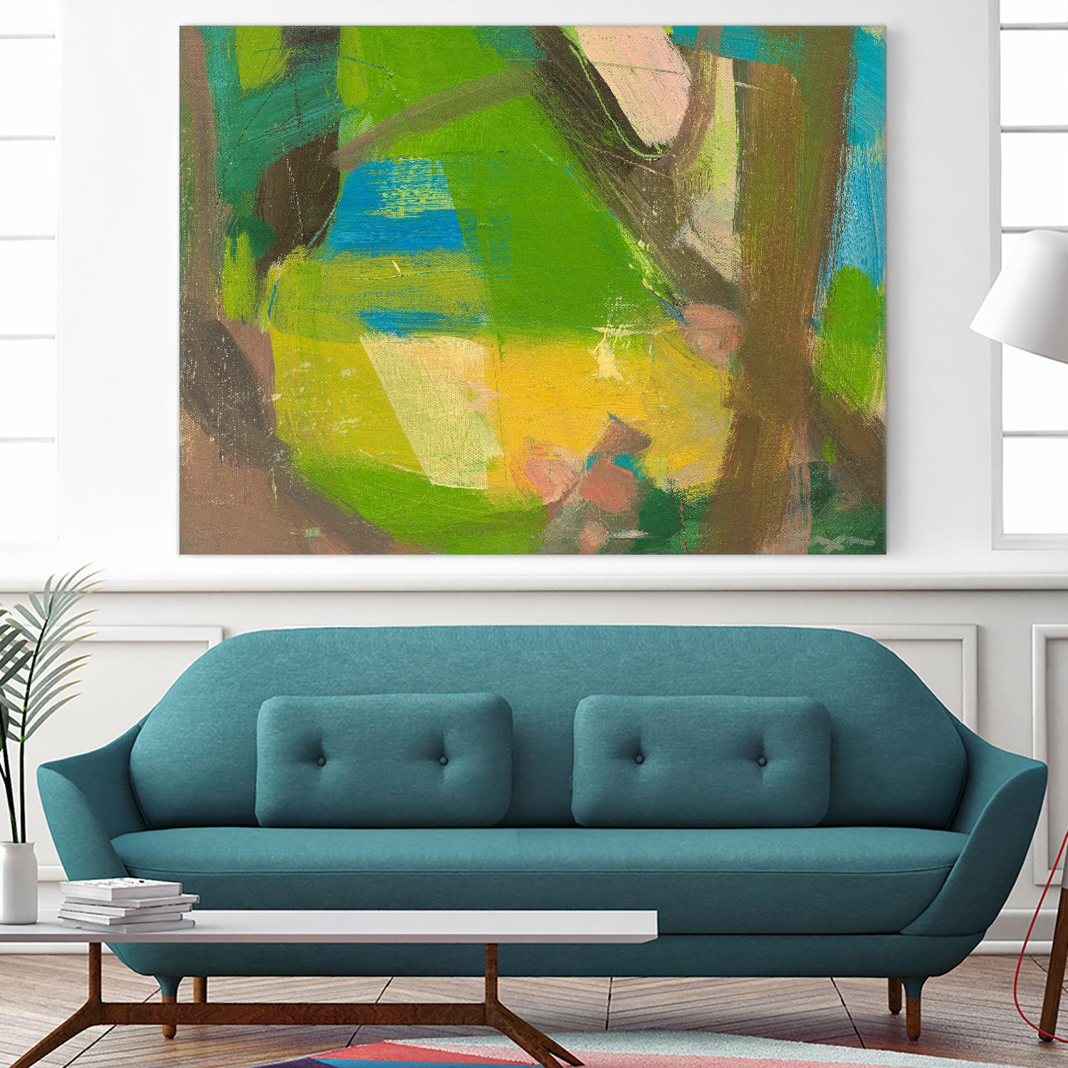Lime Yellow Fragment 10 by Angela Saxon on GIANT ART - multicolor abstracts; contemporary