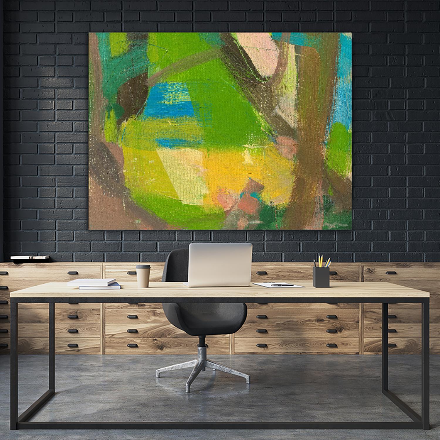 Lime Yellow Fragment 10 by Angela Saxon on GIANT ART - multicolor abstracts; contemporary