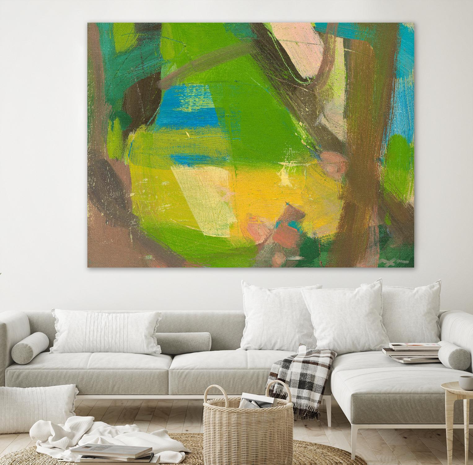 Lime Yellow Fragment 10 by Angela Saxon on GIANT ART - multicolor abstracts; contemporary