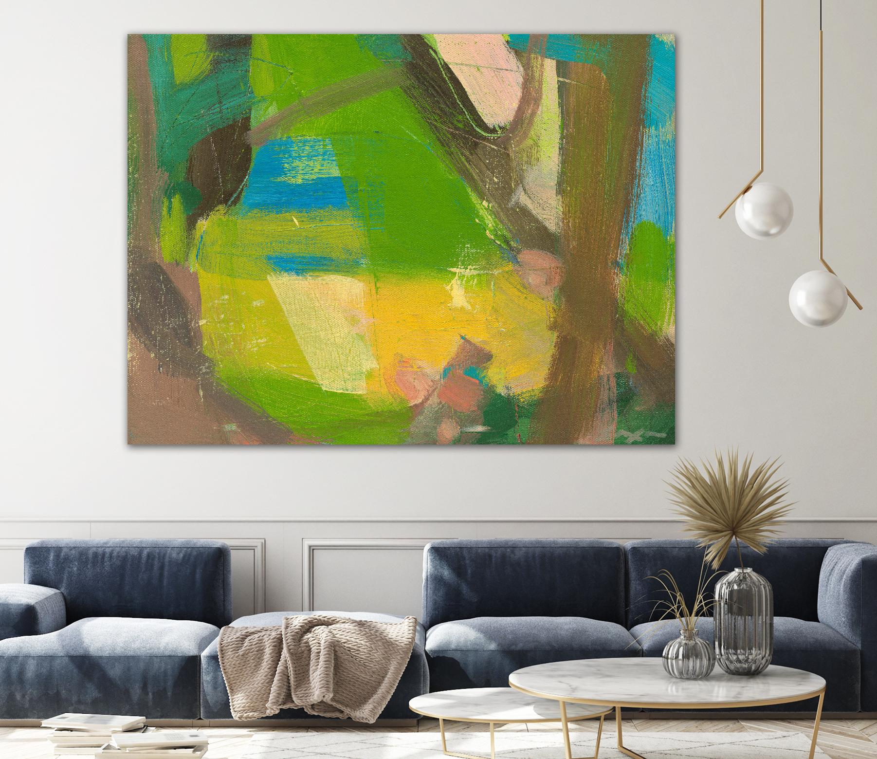 Lime Yellow Fragment 10 by Angela Saxon on GIANT ART - multicolor abstracts; contemporary