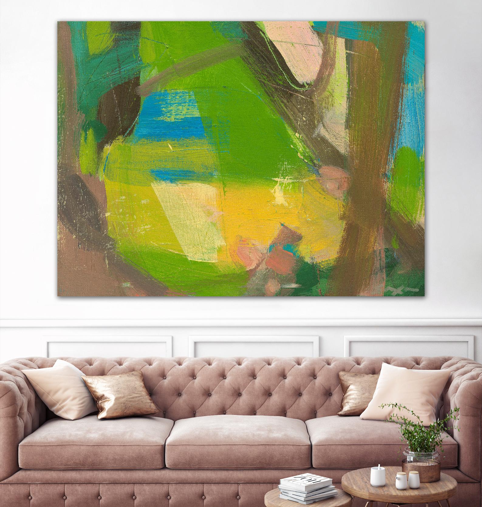 Lime Yellow Fragment 10 by Angela Saxon on GIANT ART - multicolor abstracts; contemporary