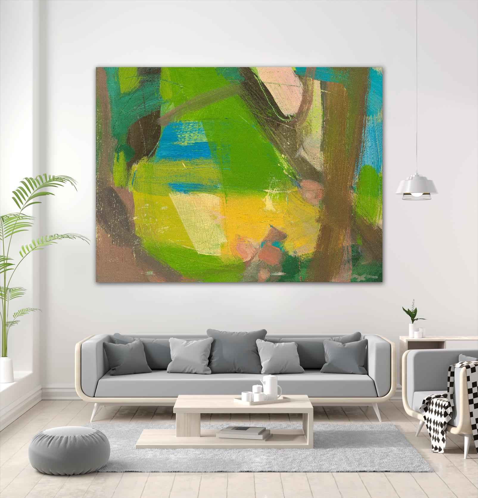 Lime Yellow Fragment 10 by Angela Saxon on GIANT ART - multicolor abstracts; contemporary