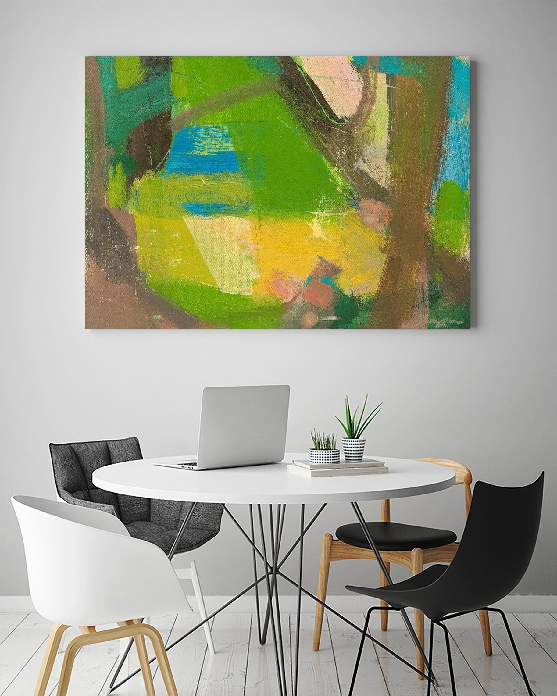 Lime Yellow Fragment 10 by Angela Saxon on GIANT ART - multicolor abstracts; contemporary