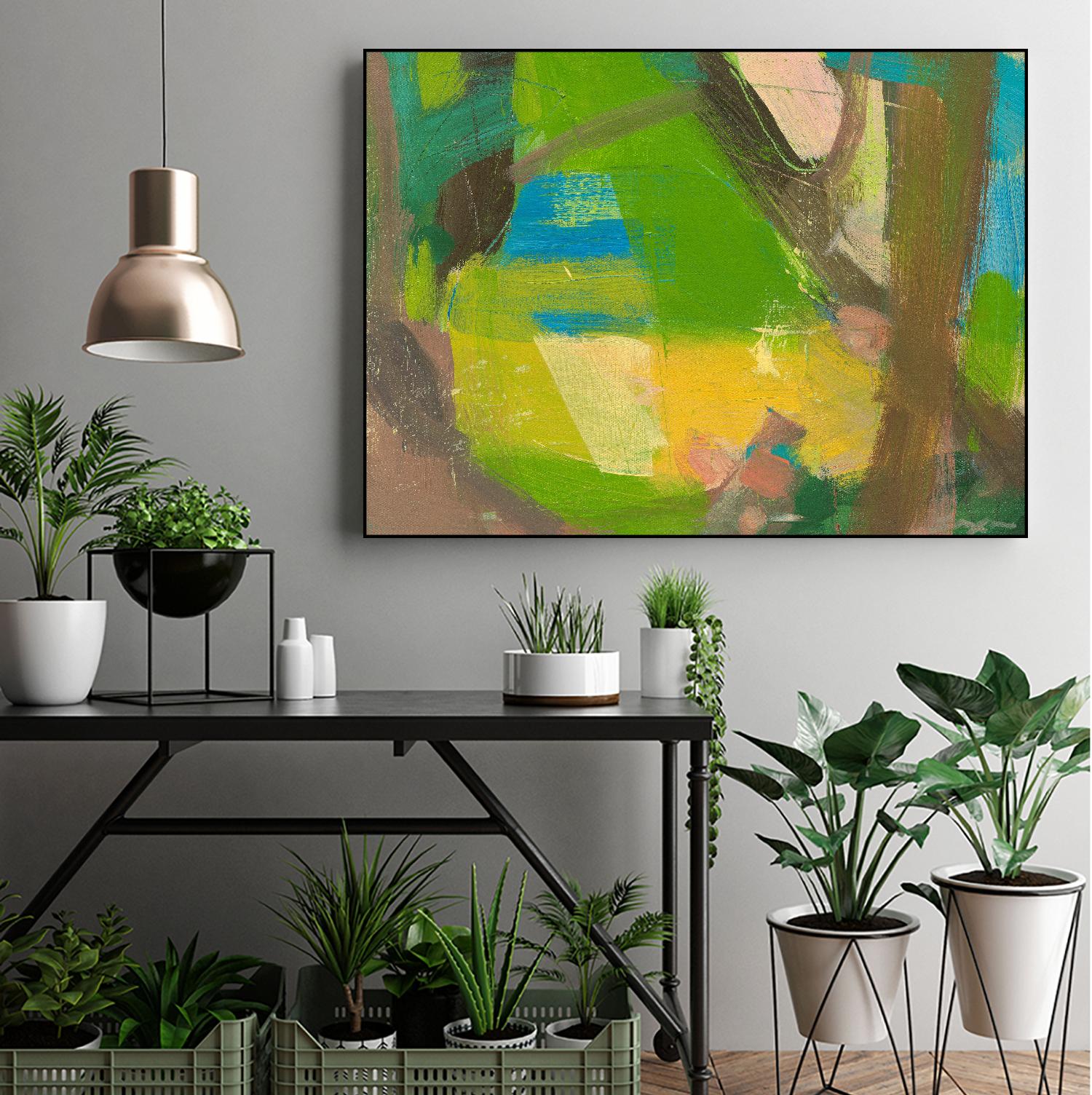 Lime Yellow Fragment 10 by Angela Saxon on GIANT ART - multicolor abstracts; contemporary