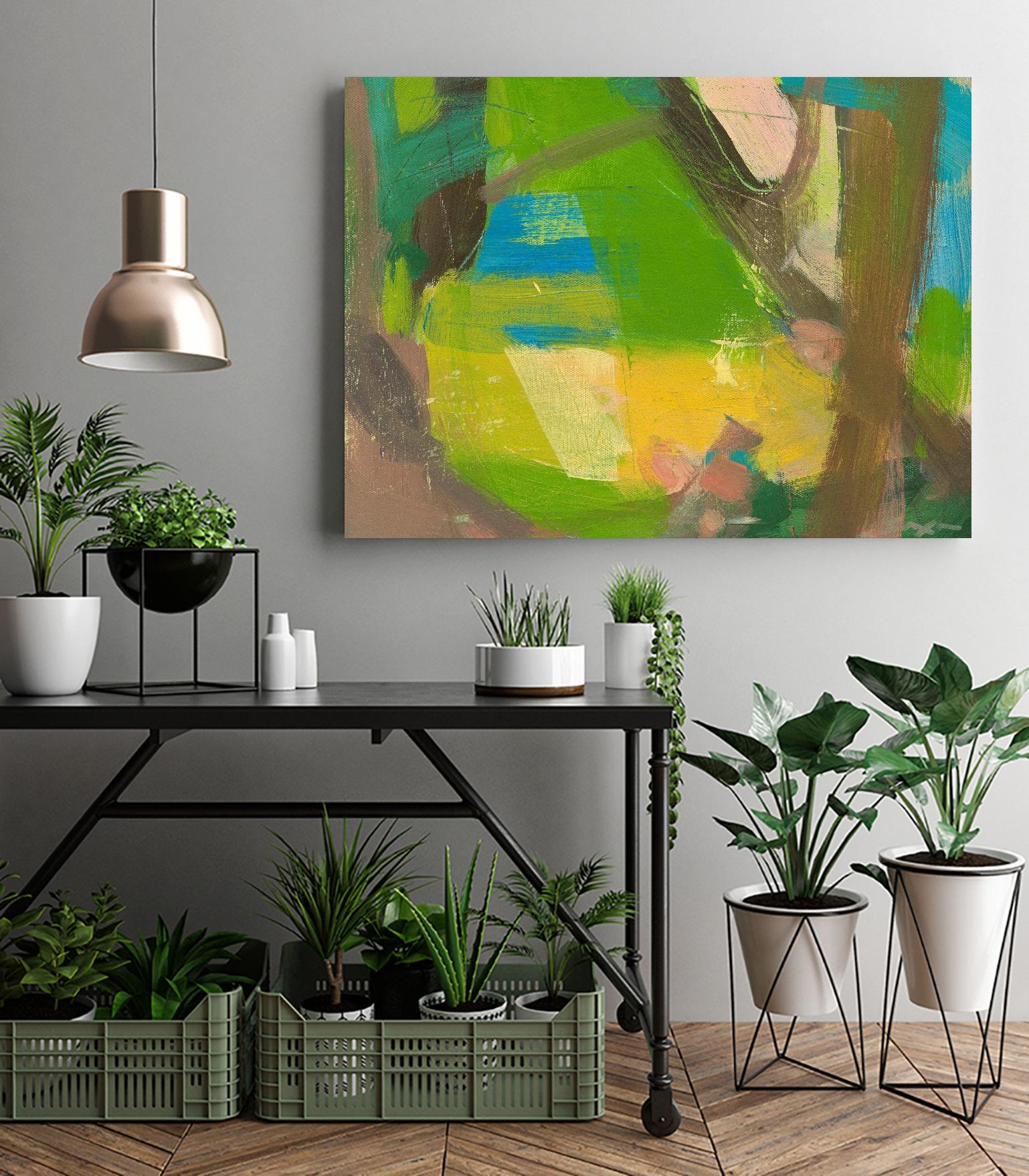 Lime Yellow Fragment 10 by Angela Saxon on GIANT ART - multicolor abstracts; contemporary