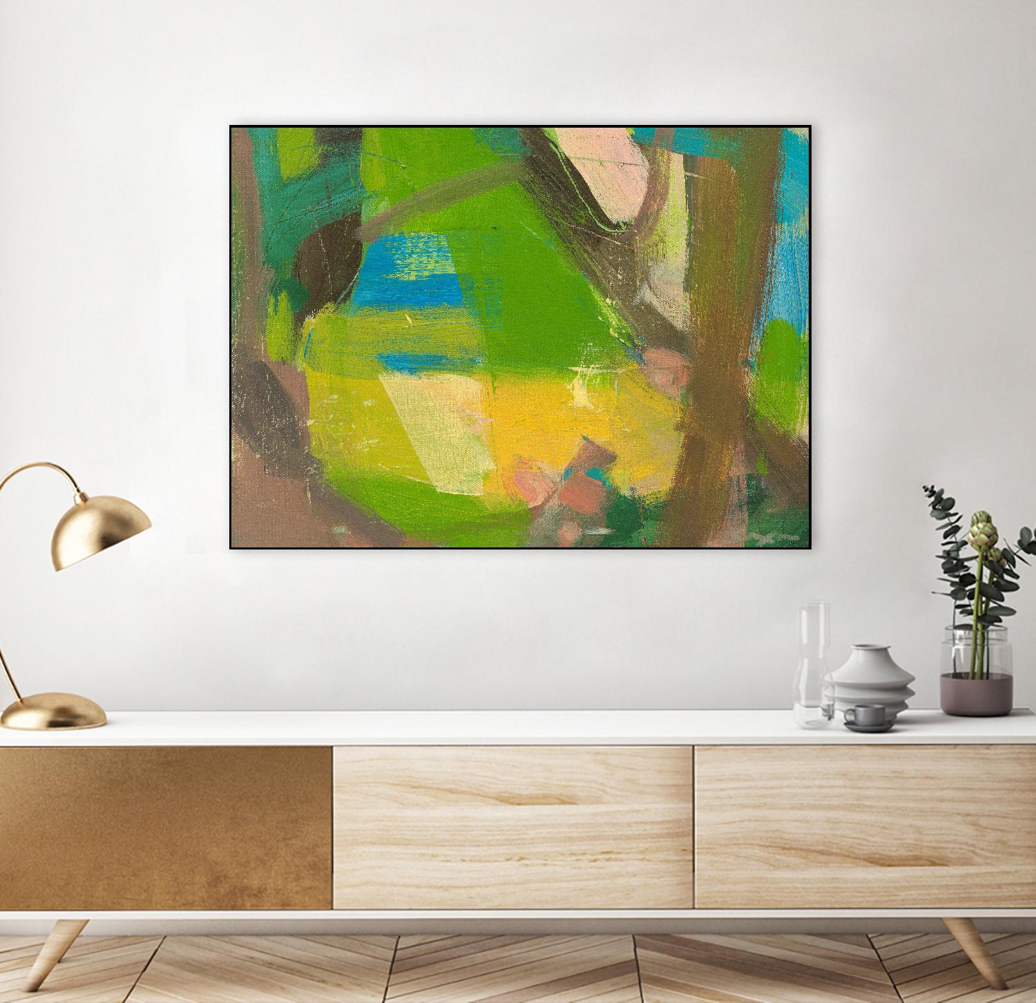 Lime Yellow Fragment 10 by Angela Saxon on GIANT ART - multicolor abstracts; contemporary
