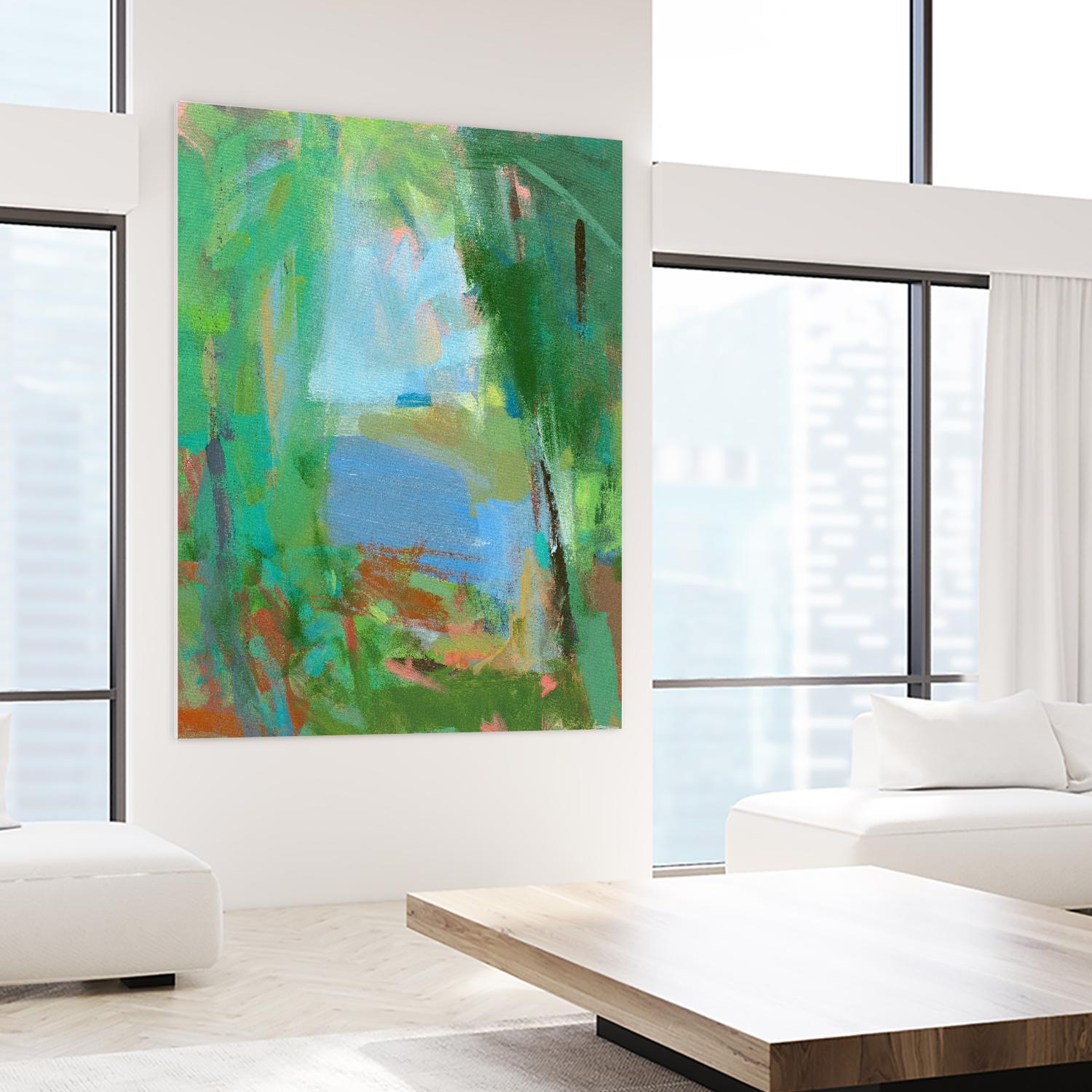Summer Swim by Angela Saxon on GIANT ART - multicolor coastal; landscapes; contemporary; abstracts