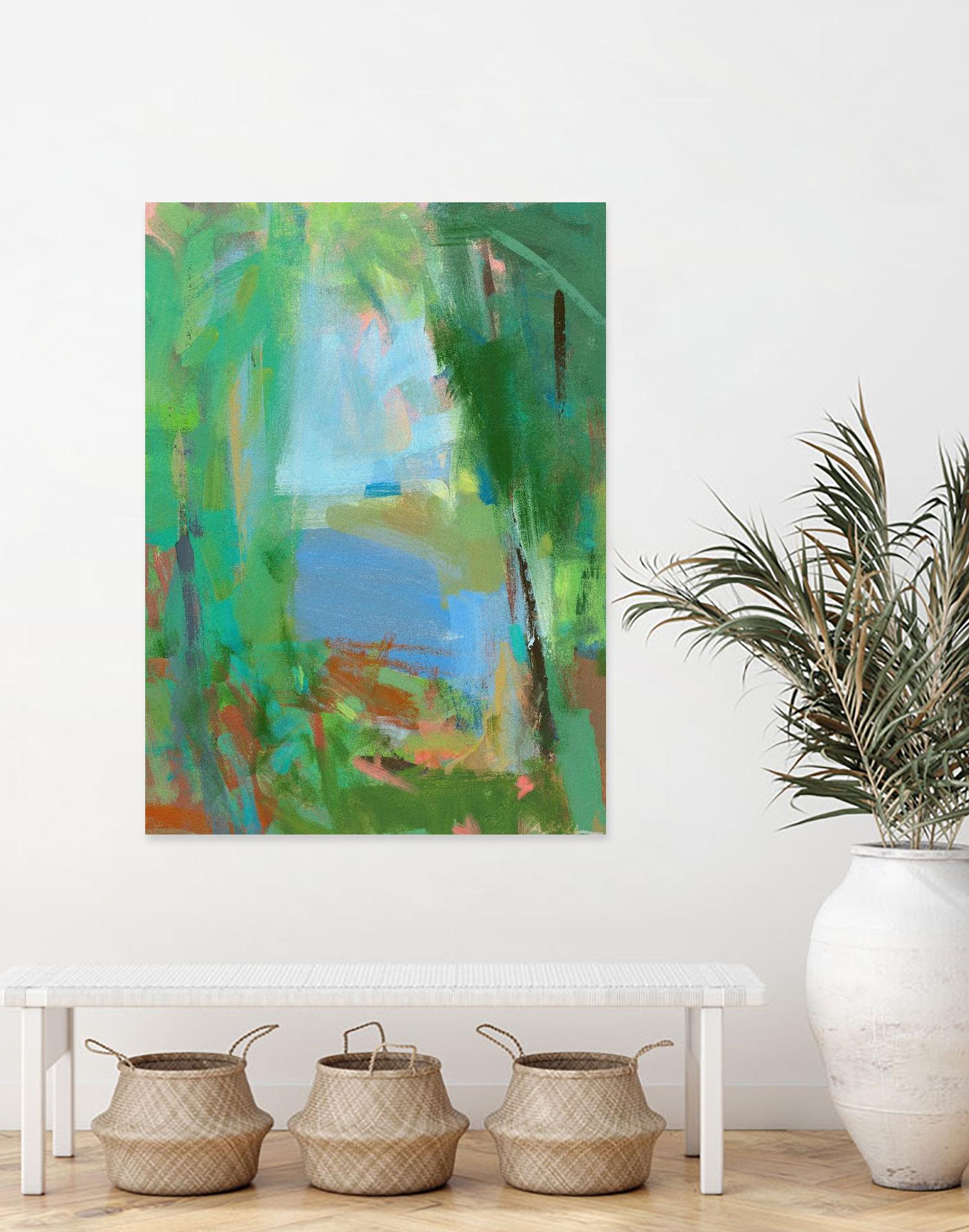 Summer Swim by Angela Saxon on GIANT ART - multicolor coastal; landscapes; contemporary; abstracts