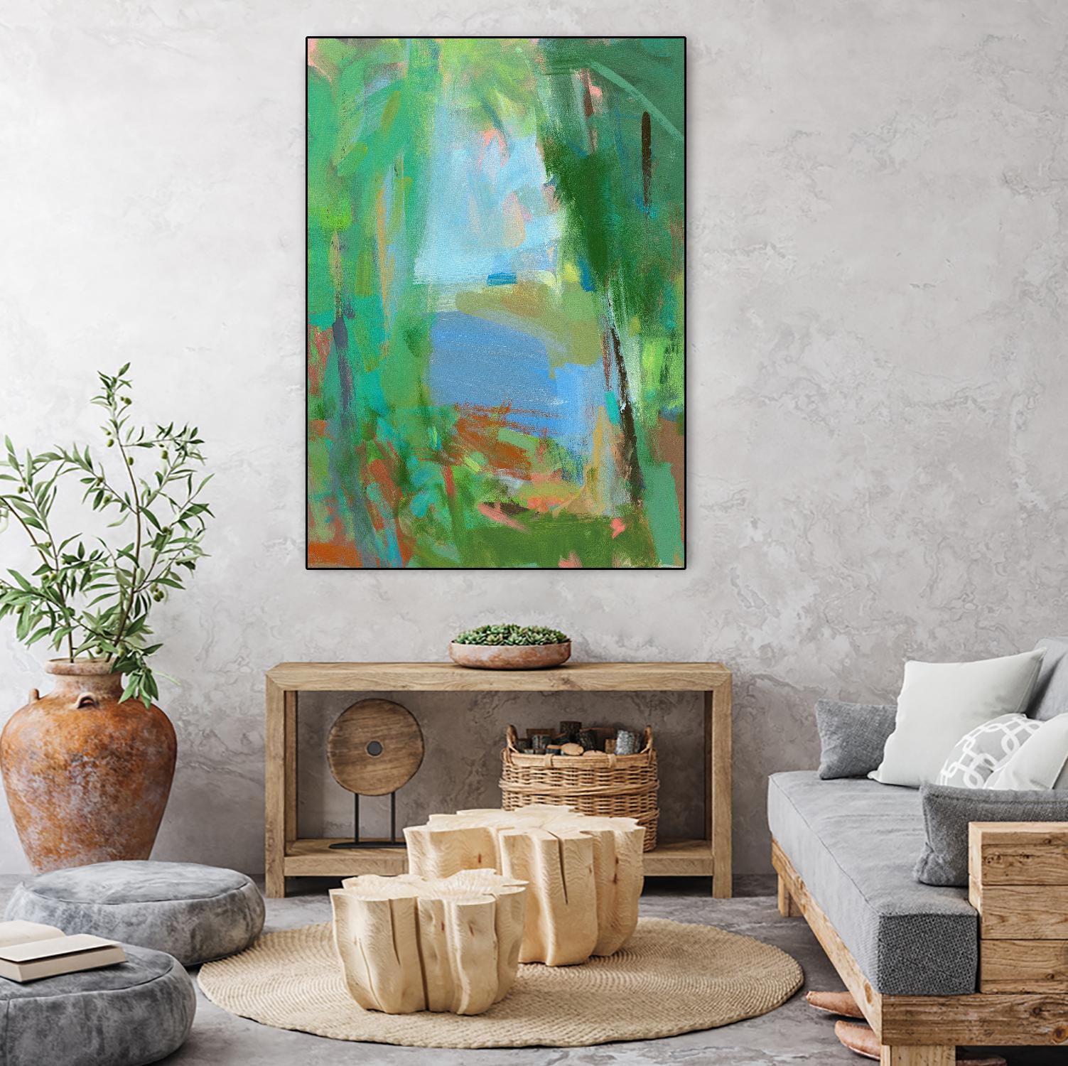 Summer Swim by Angela Saxon on GIANT ART - multicolor coastal; landscapes; contemporary; abstracts