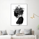 Hybrid Girl by Balazs Solti on GIANT ART - black,white contemporary, figurative, urban/pop surrealism, flowers, silhouettes