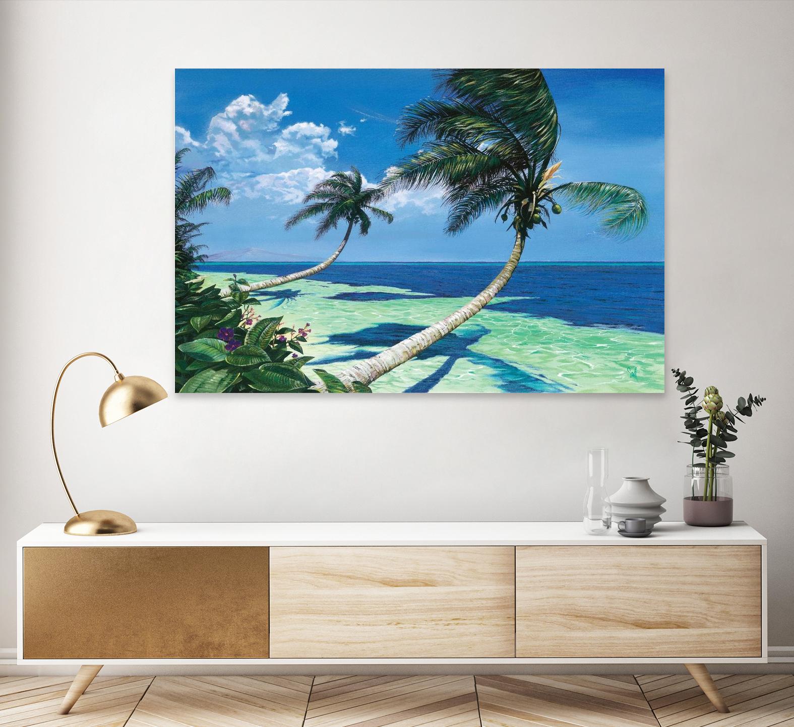 Beckoning Palms by Scott Westmoreland on GIANT ART - turquoise tropical