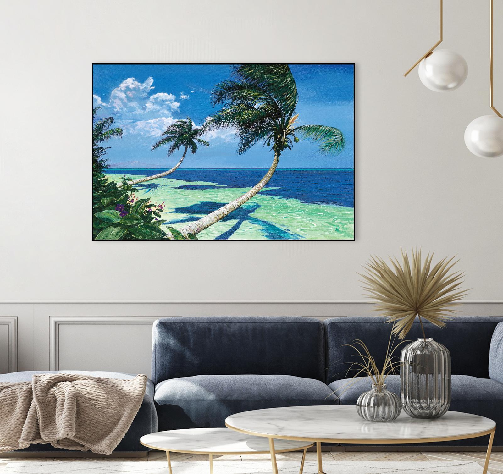 Beckoning Palms by Scott Westmoreland on GIANT ART - turquoise tropical