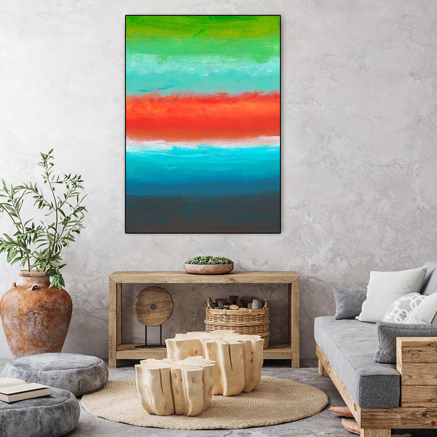Night Coast Three by Jan Weiss on GIANT ART - red abstract