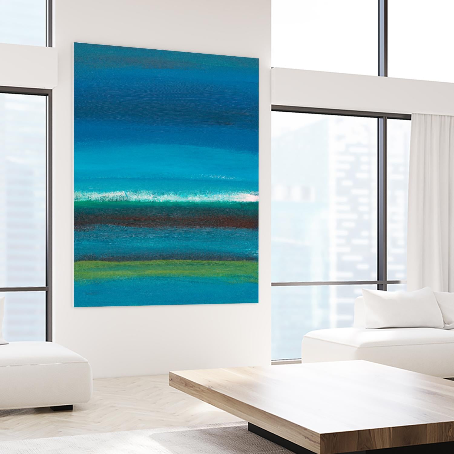 Night Coast One by Jan Weiss on GIANT ART - green abstract