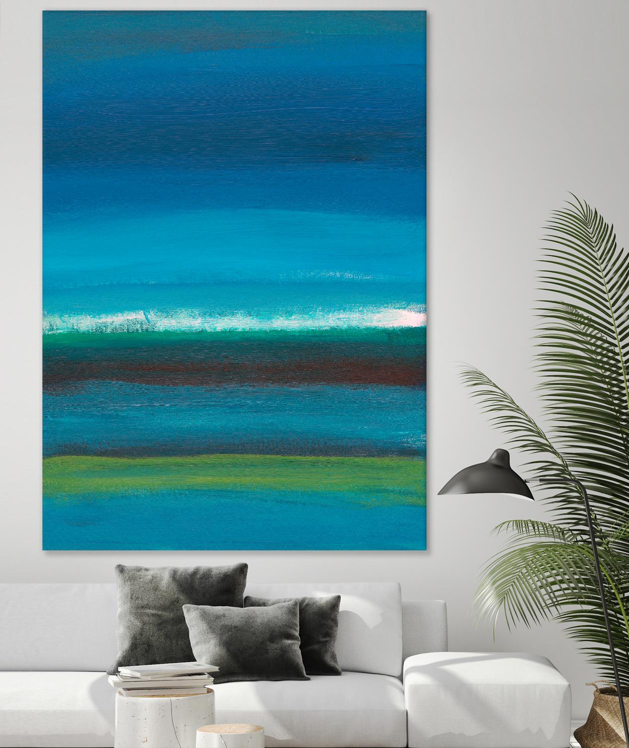 Night Coast One by Jan Weiss on GIANT ART - green abstract