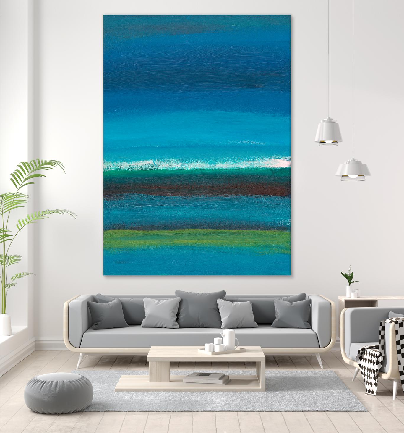 Night Coast One by Jan Weiss on GIANT ART - green abstract