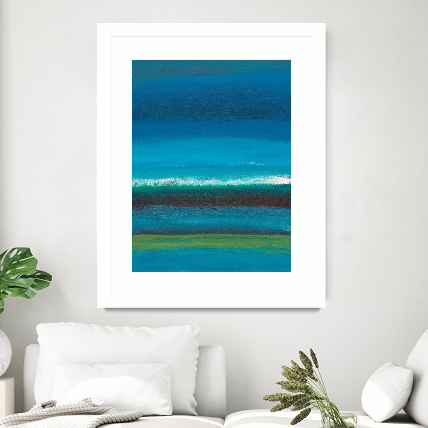 Night Coast One by Jan Weiss on GIANT ART - green abstract
