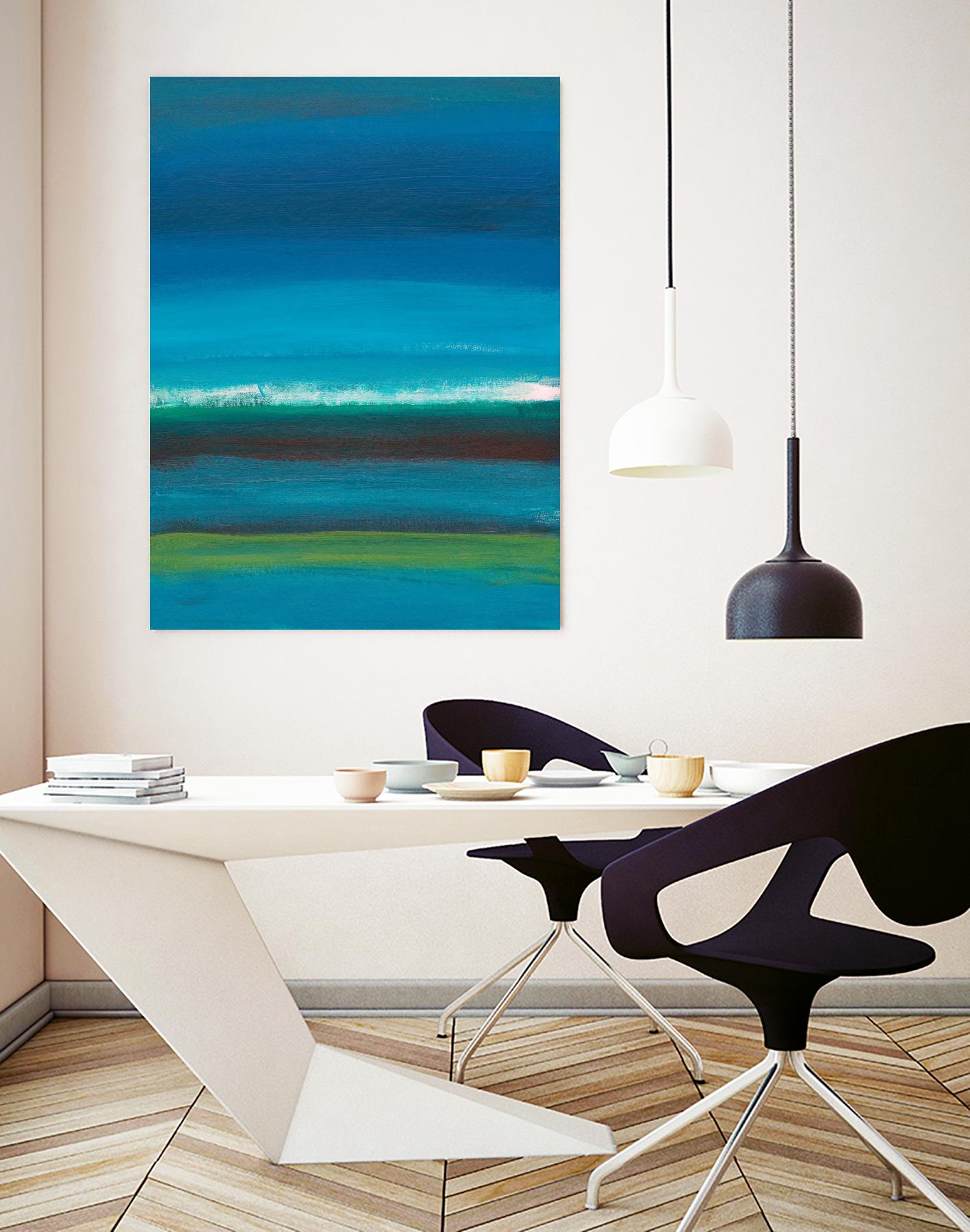 Night Coast One by Jan Weiss on GIANT ART - green abstract