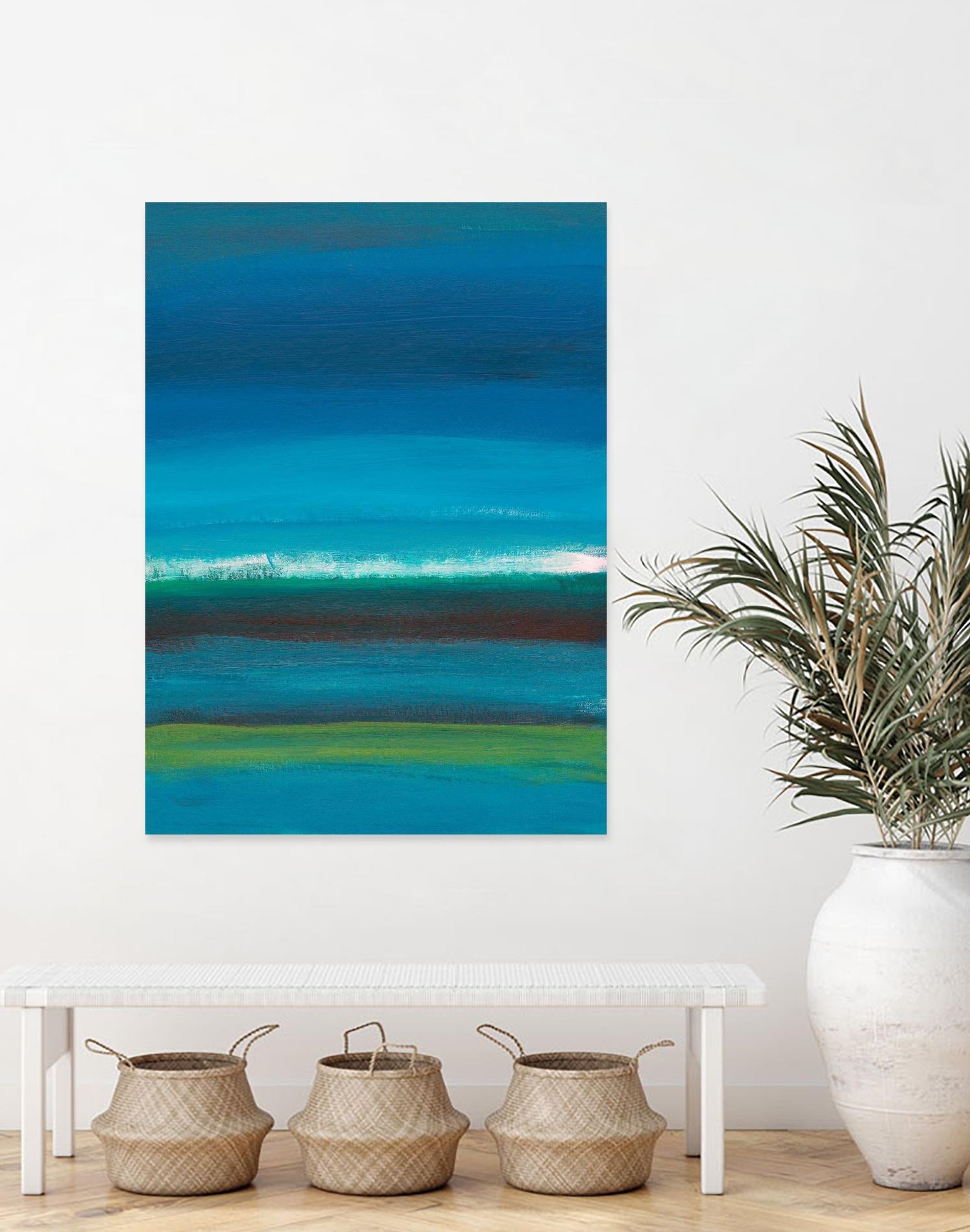 Night Coast One by Jan Weiss on GIANT ART - green abstract