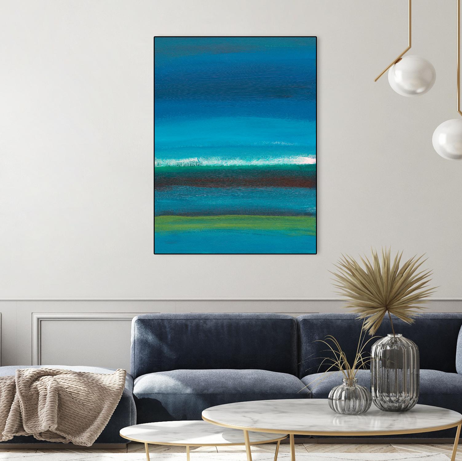 Night Coast One by Jan Weiss on GIANT ART - green abstract