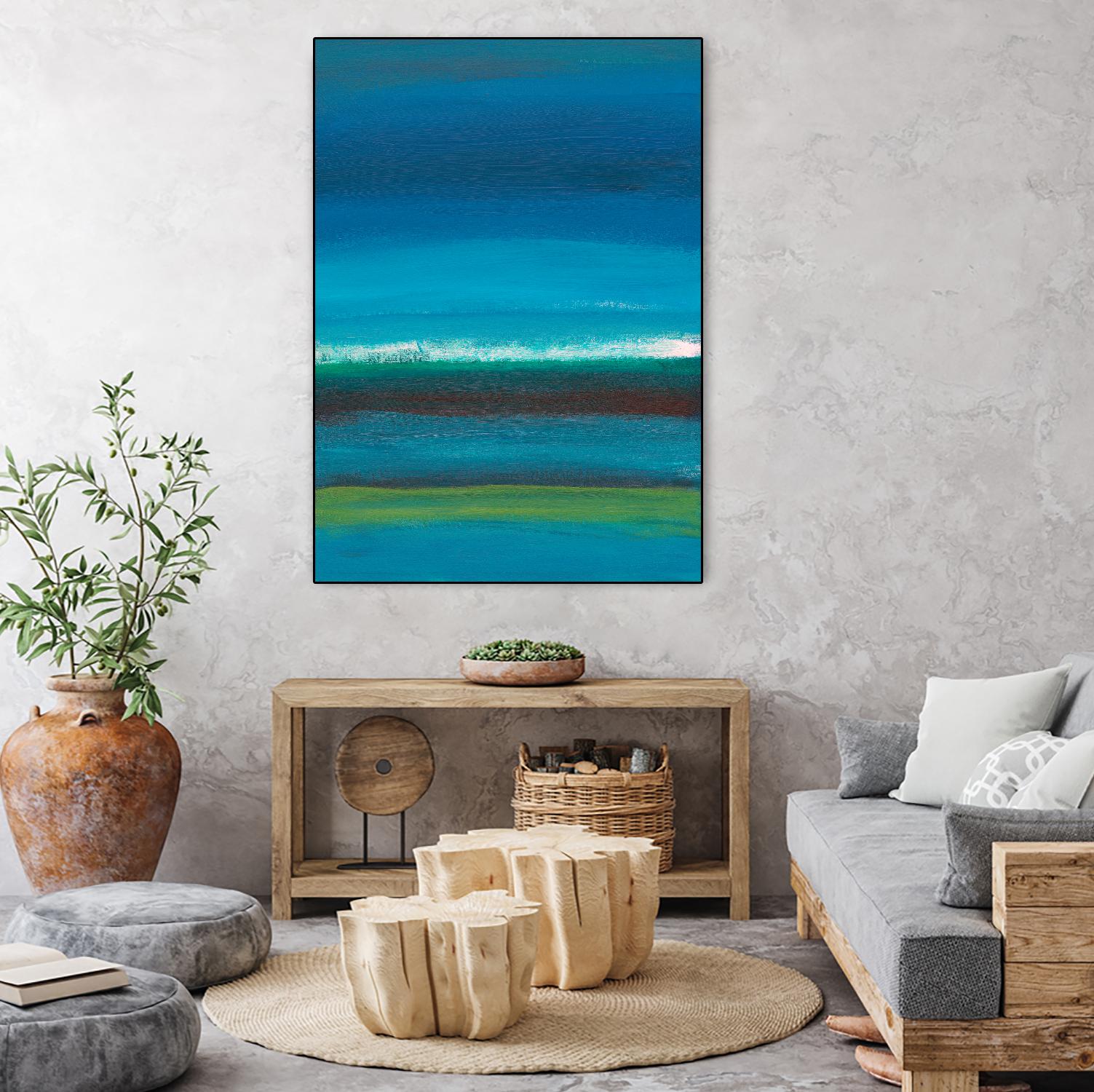 Night Coast One by Jan Weiss on GIANT ART - green abstract