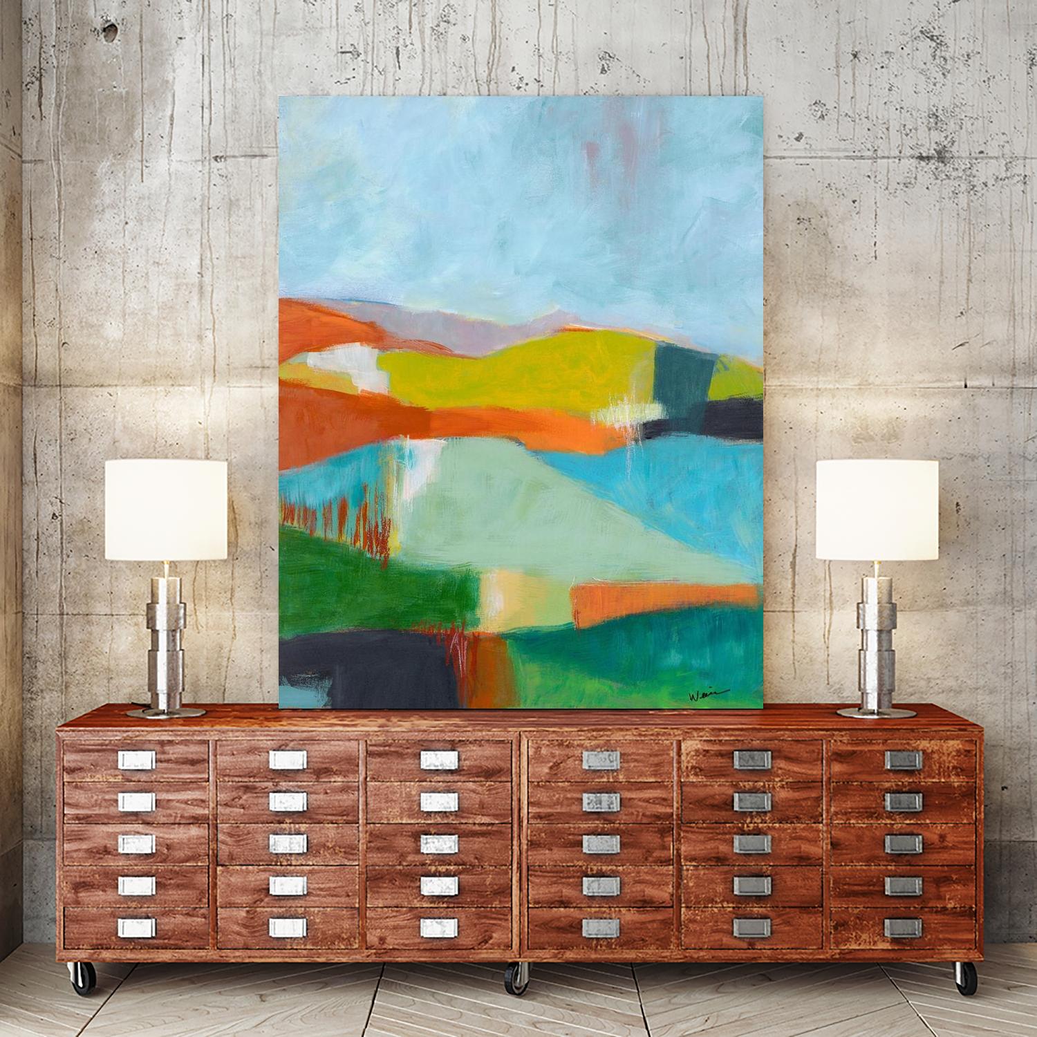 North Bay Hills by Jan Weiss on GIANT ART - multicolor landscapes; abstracts; contemporary