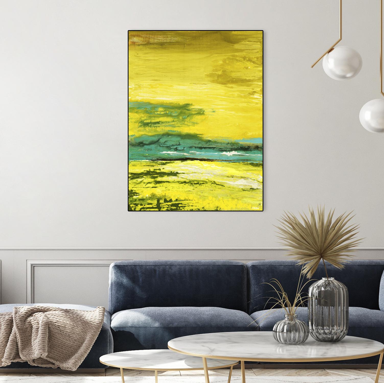 Buttercups by Beth ten Hove on GIANT ART - turquoise abstract