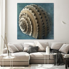 Three Shades of Blue Conch by Dennis Frates on GIANT ART - beige nautical