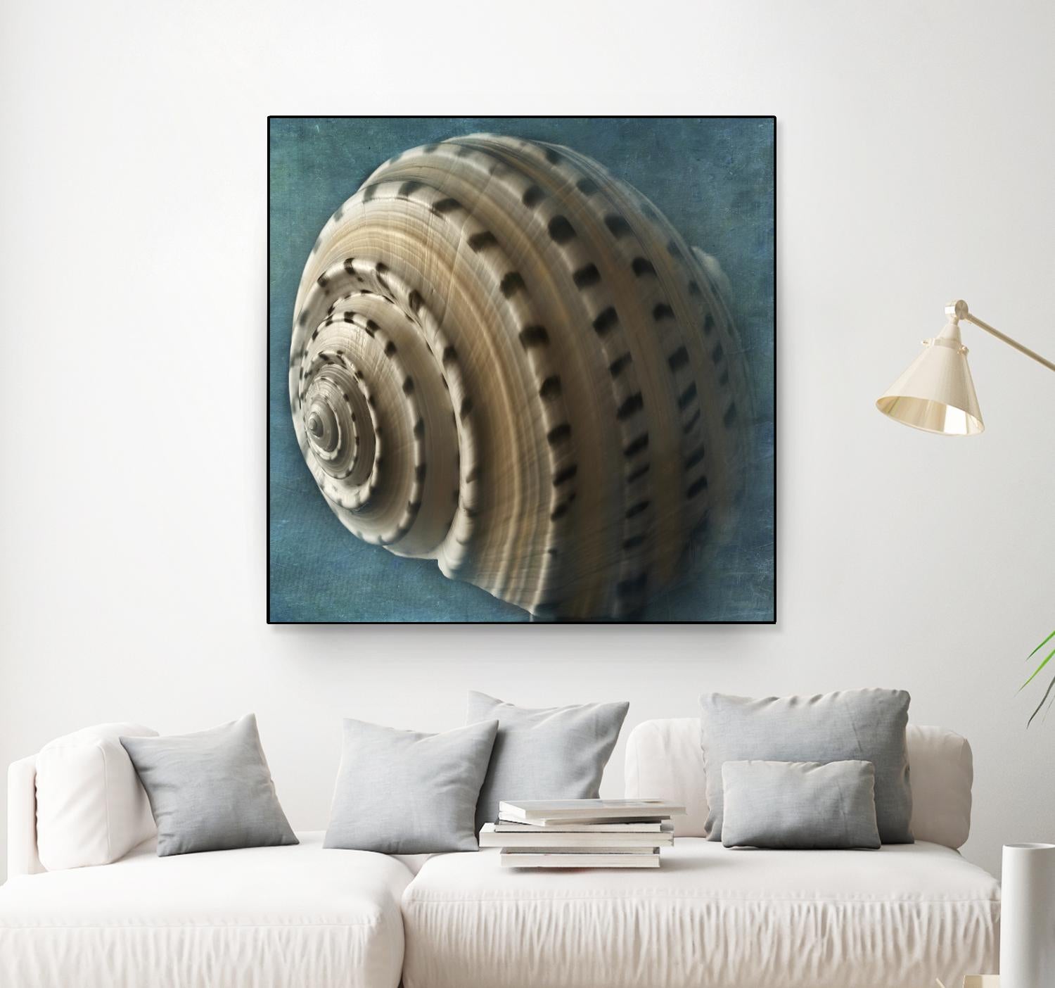 Three Shades of Blue Conch by Dennis Frates on GIANT ART - beige nautical