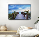 Beach Boardwalk by Dennis Frates on GIANT ART - green sea scene