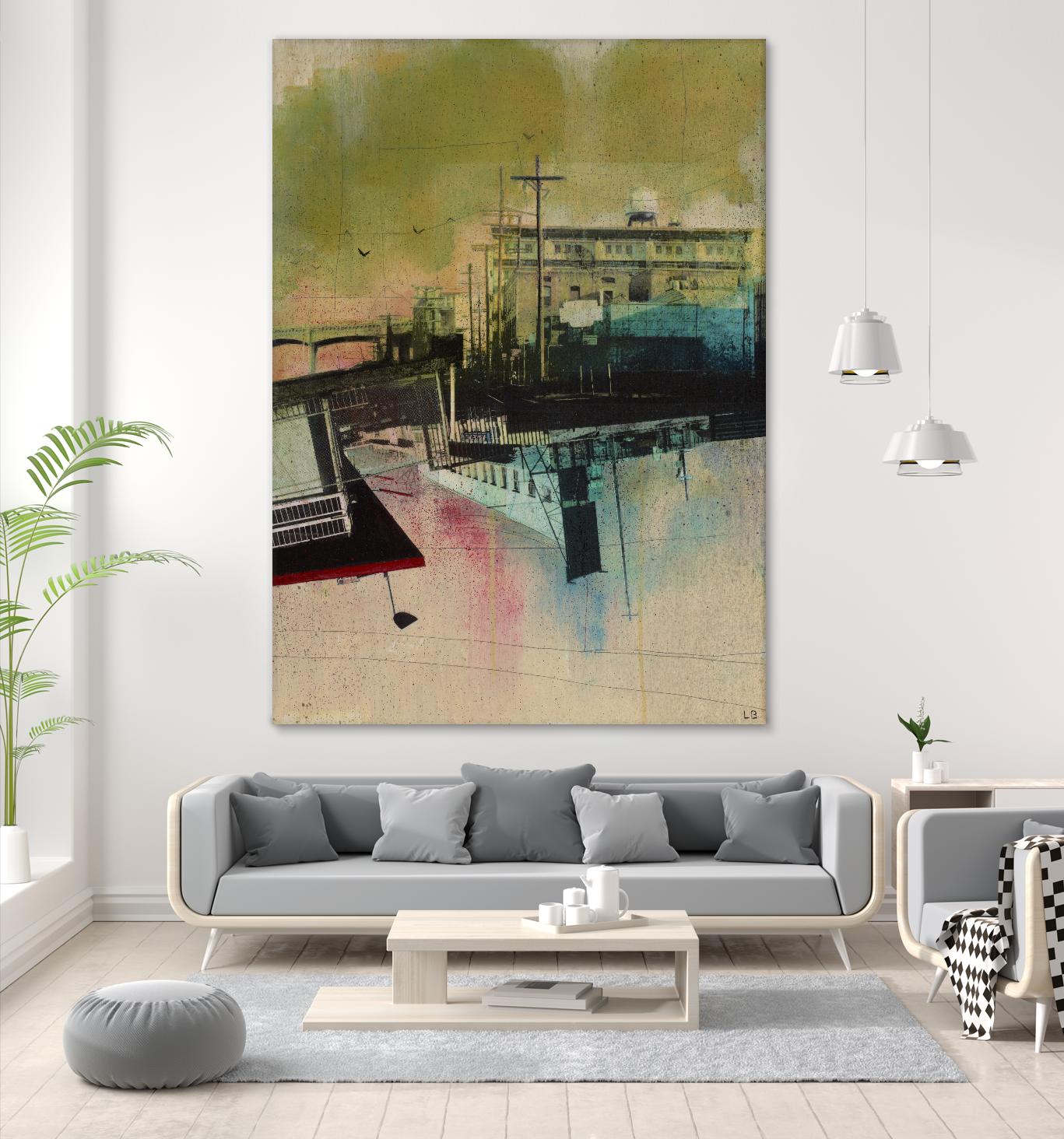 Convergence by Elisabeth Brizzi on GIANT ART - pink city scene