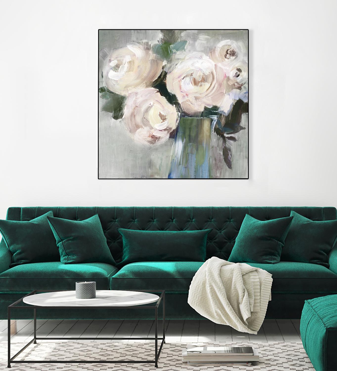 Pale Pink Bouquet II by Valeria Mravyan on GIANT ART - green floral